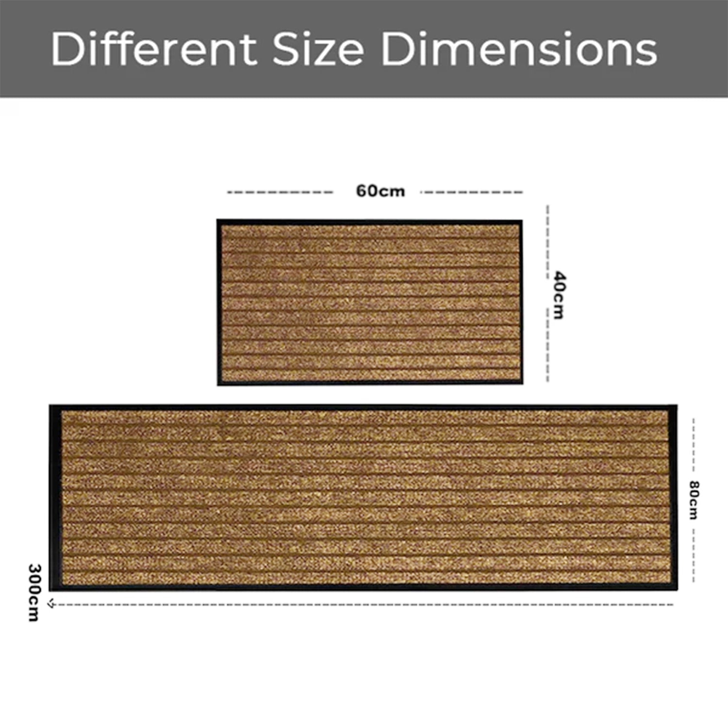 Brown Heavy Duty Door Mats Outside Non Slip Rubber PVC Dirt Trapper