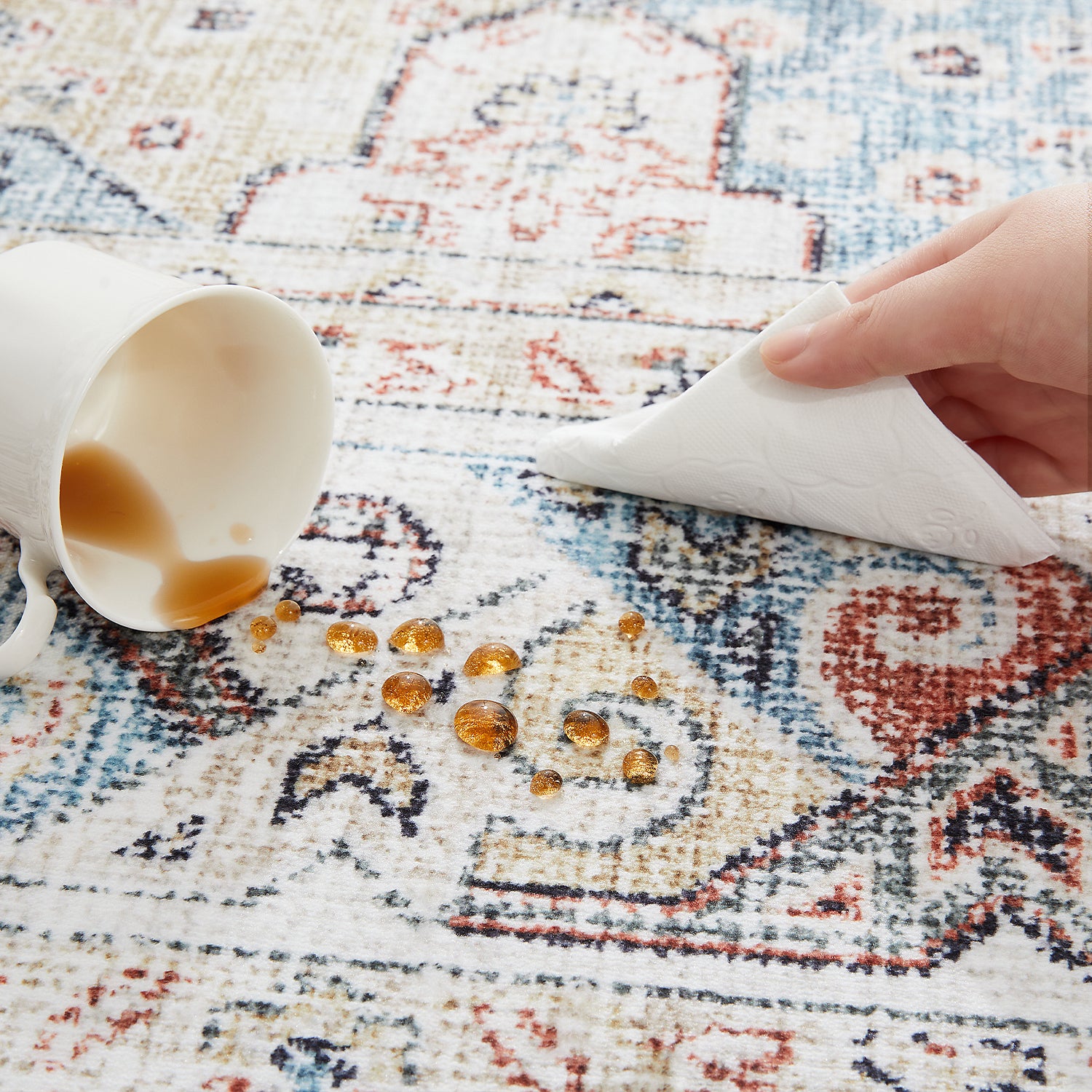 Vintage Coastal Rug Oriental Style For Modern Living Room