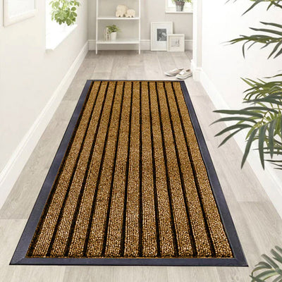 Brown Heavy Duty Door Mats Outside Non Slip Rubber PVC Dirt Trapper