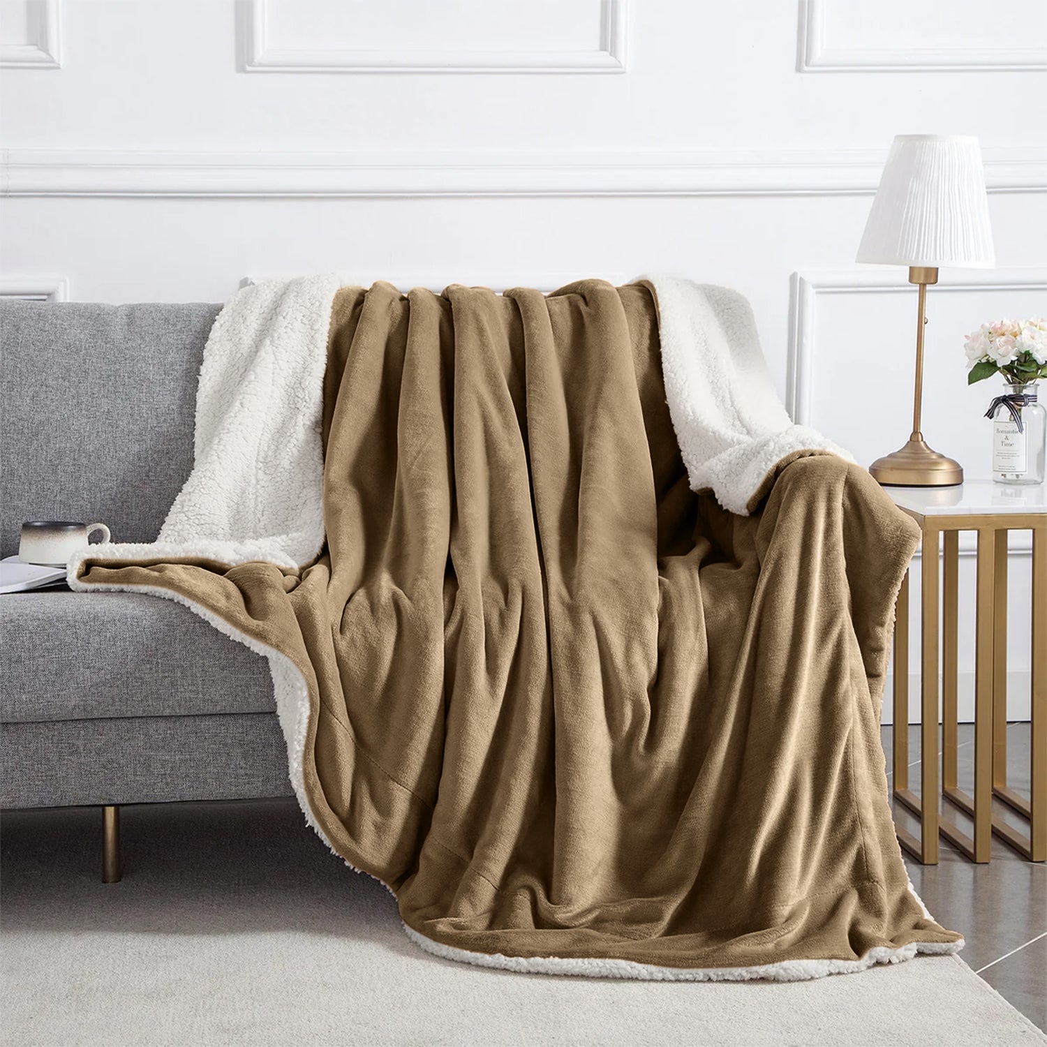 Sherpa Blanket Fluffy Throw Single, Double & King Size