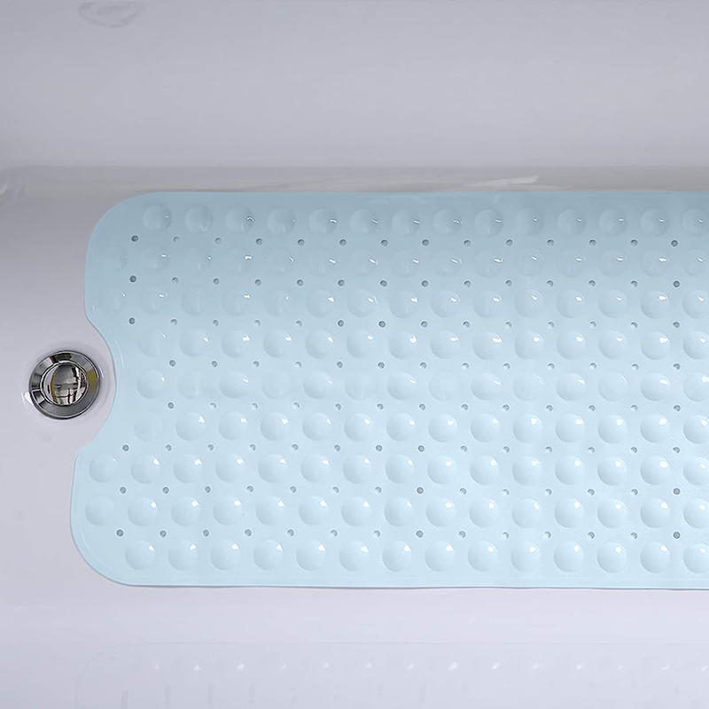 Non Slip White Shower Mat For Bathtub & Thickened Rubber Backing
