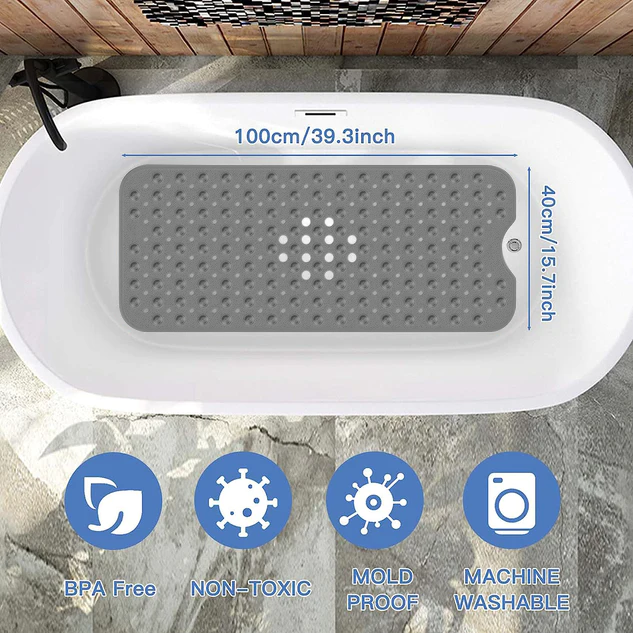 Grey bathtubs mat