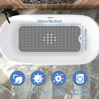 Grey Non Slip Shower Mat for Elderly Safe, Secure & Comfortable Bathing