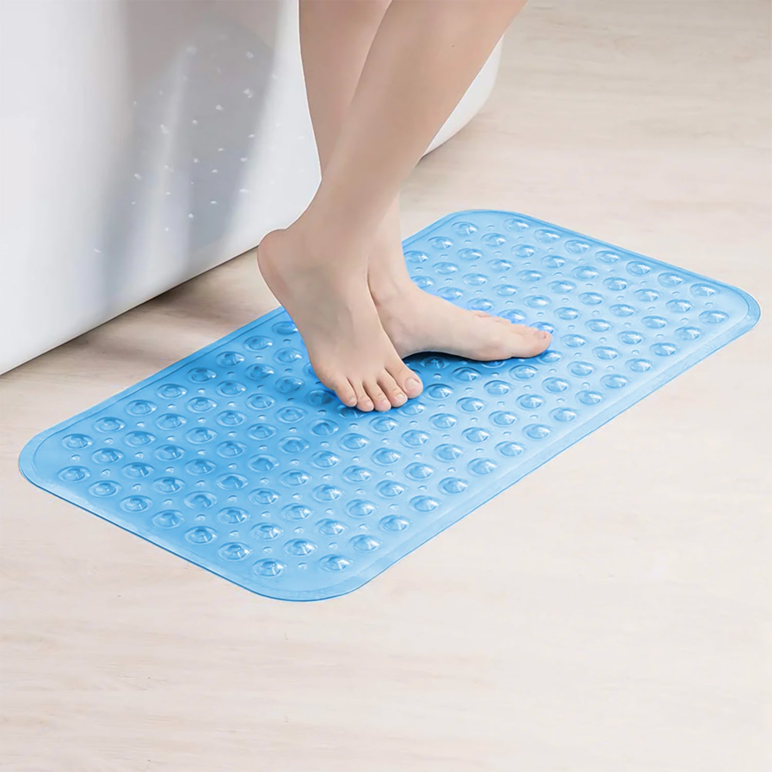 Non Slippery Bath Mat Light Blue