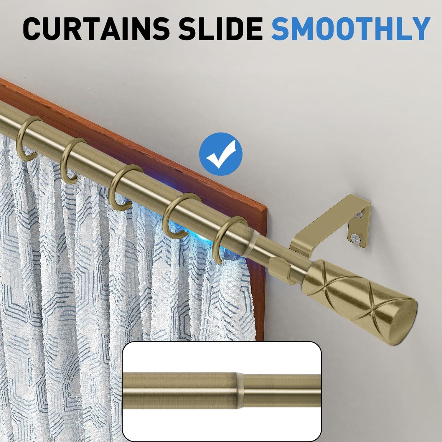 Cylinder Adjustable Curtain Rod for Window and Door