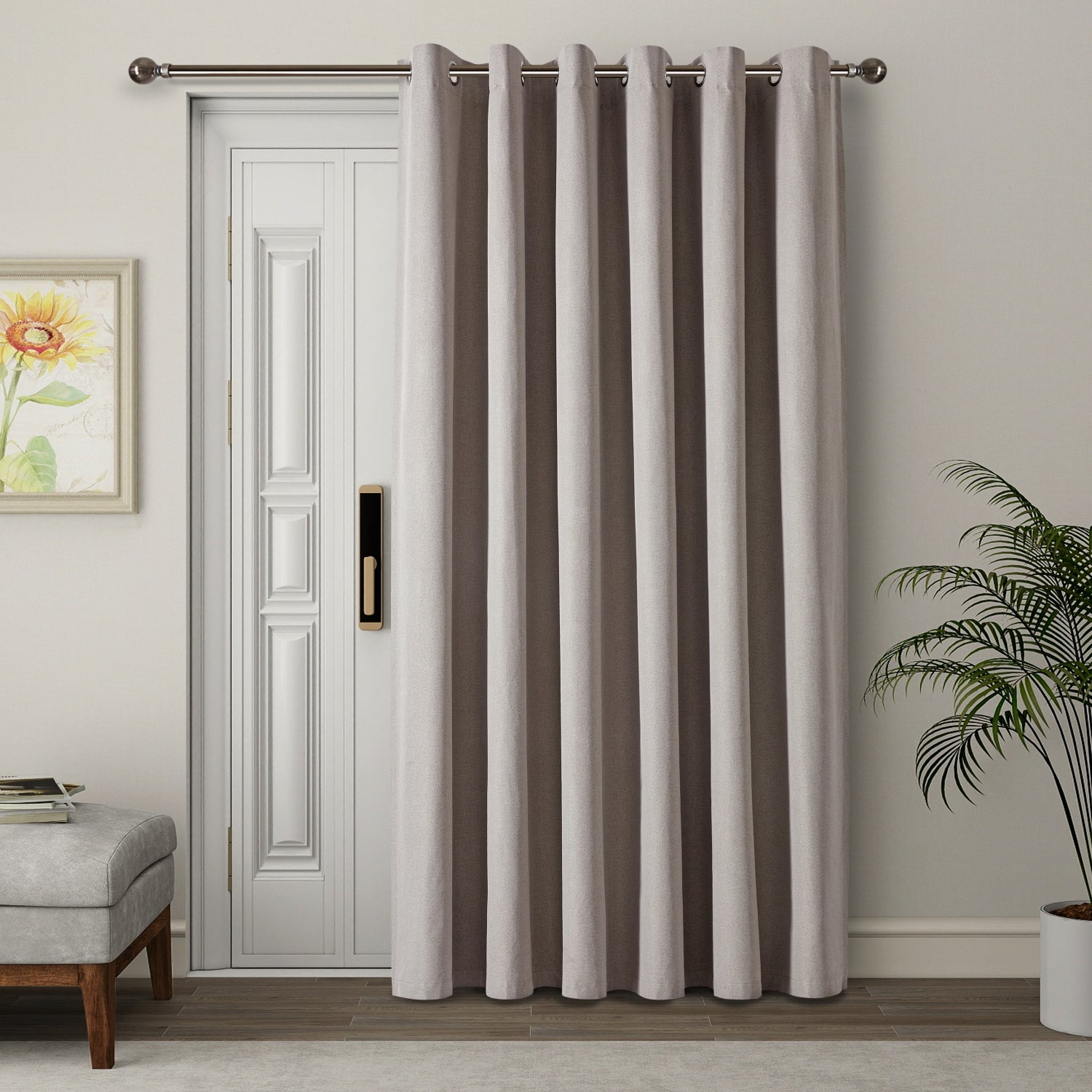 Beige ready made curtains