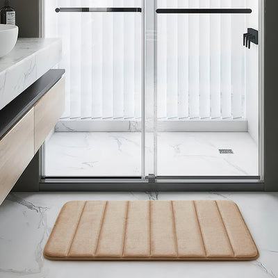 Beige Memory Foam Bathroom Mat