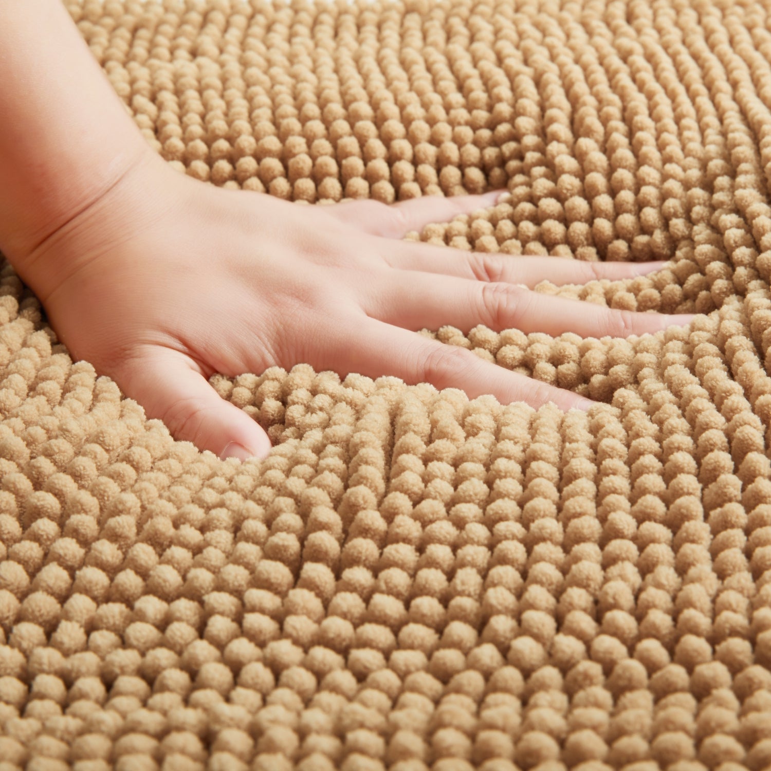 Beige Bath Mat Chenille