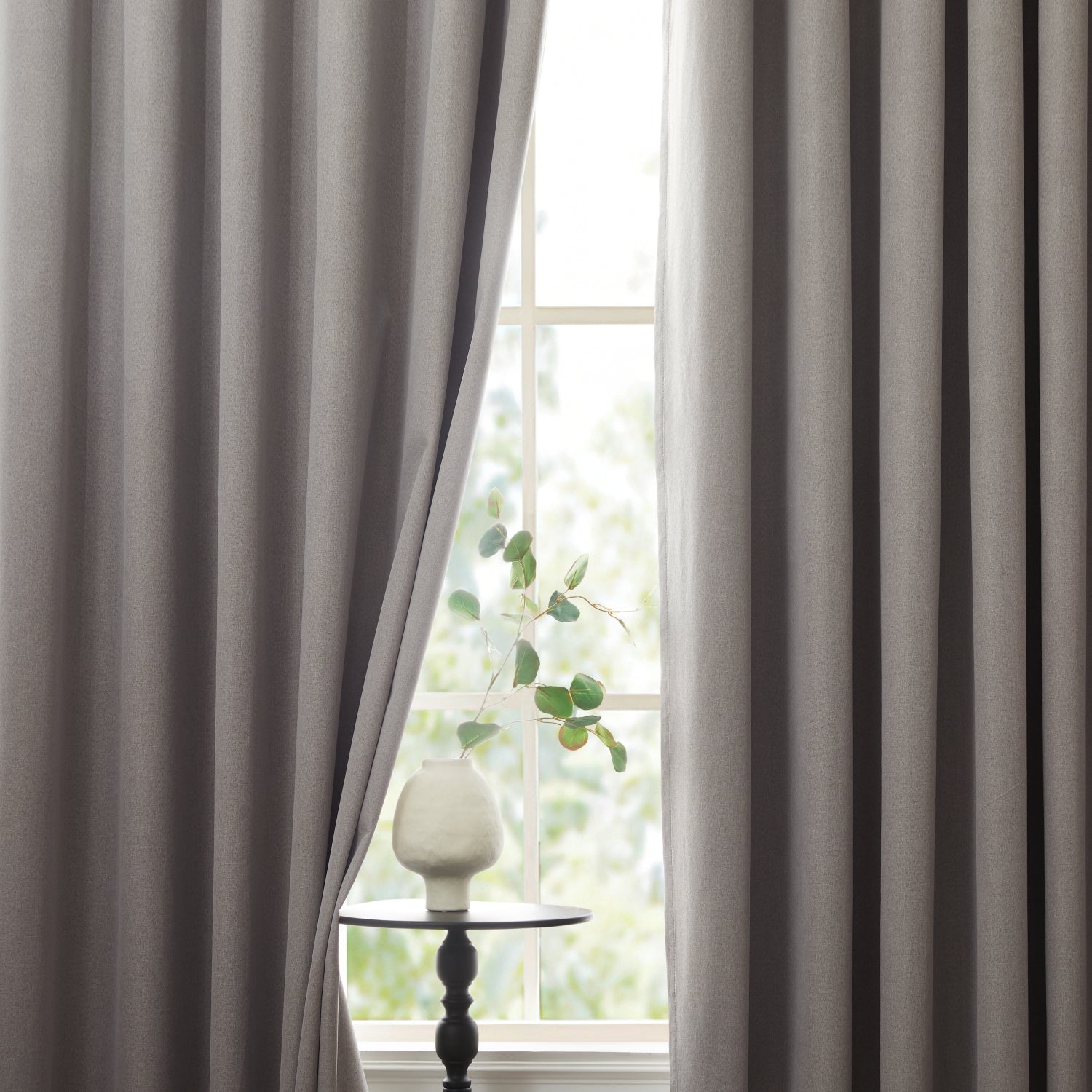 Beige ready made curtains
