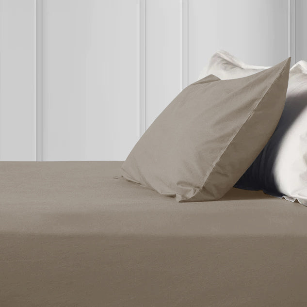 Beige Pillowcases Plain Dye Pair