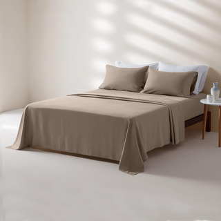 Beige Flat Sheet 100% Egyptian Cotton Bed Sheet