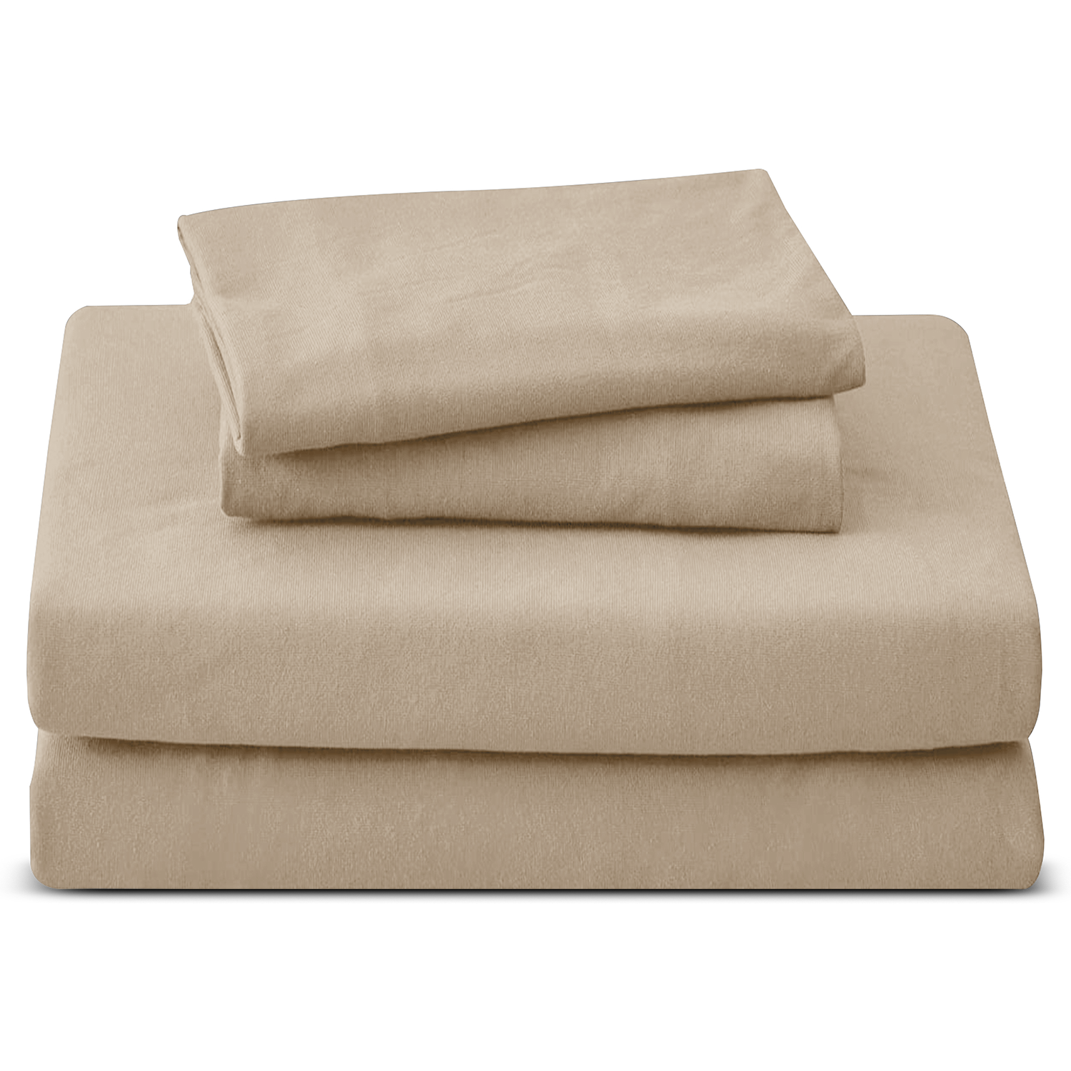 4 Piece Plain Bedding Set Beige