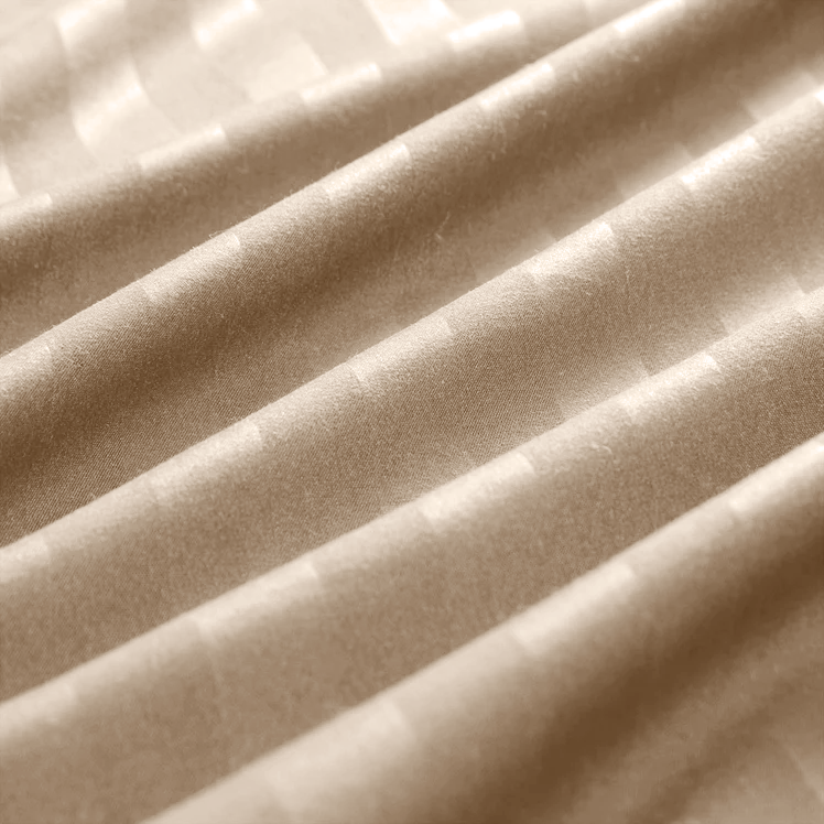 Beige Striped Duvet Cover Set