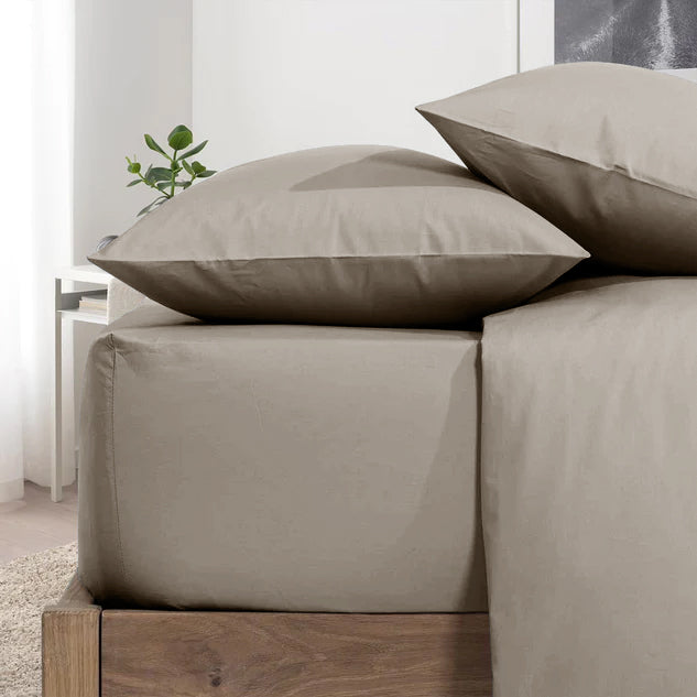 Beige Pillowcases Plain Dye Pair