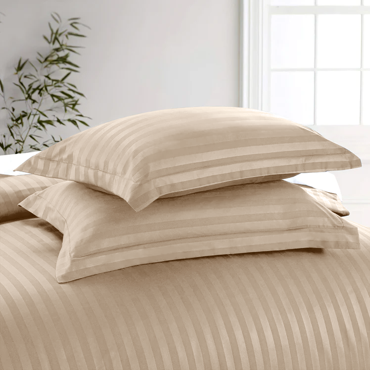 Beige Stripe Duvet Cover Set