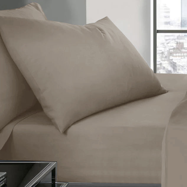 Beige Pillowcases Plain Dye Pair