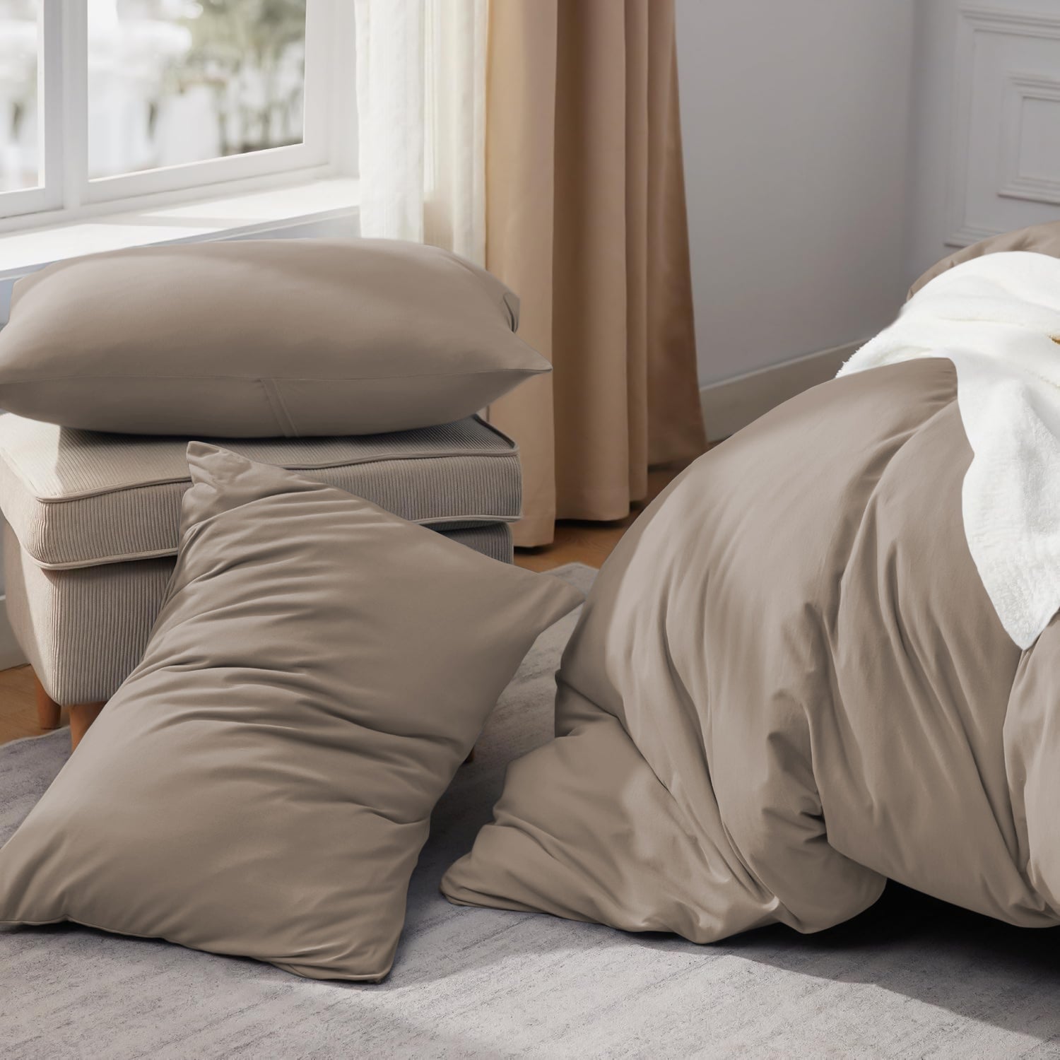 Beige Duvet Cover With Matching Pillowcases