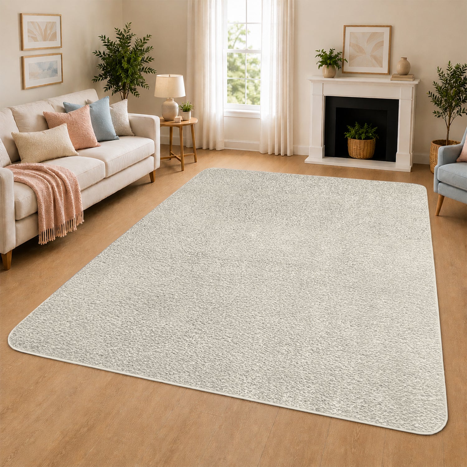 Fluffy Large Area Rug - Low Pile & Thick Pashmina Style