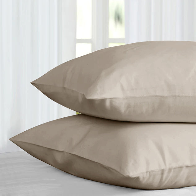 Beige Pillowcases Plain Dye Pair