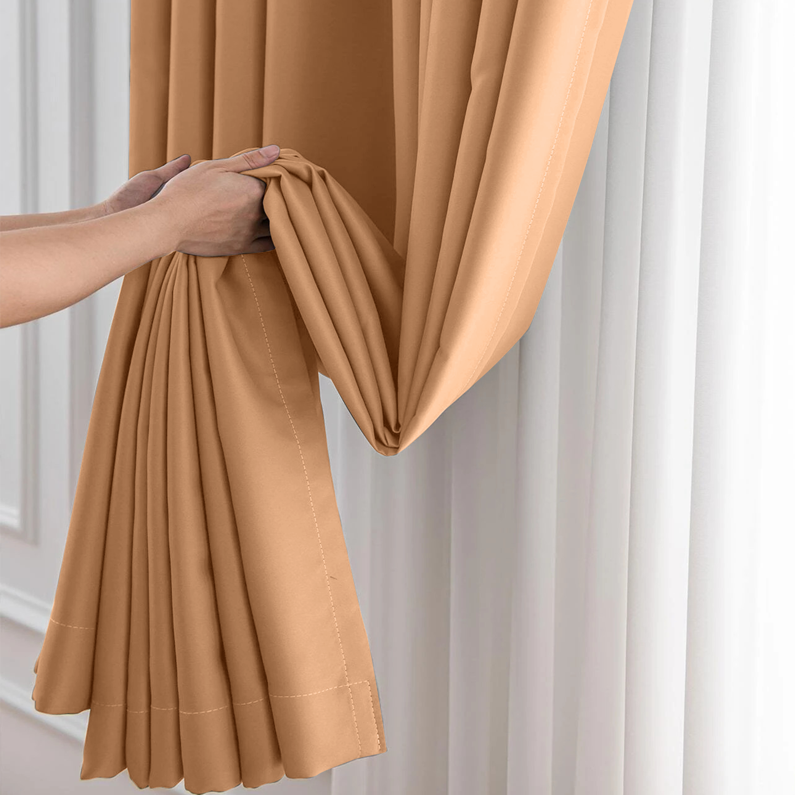 Beige Blackout Curtains Eyelet