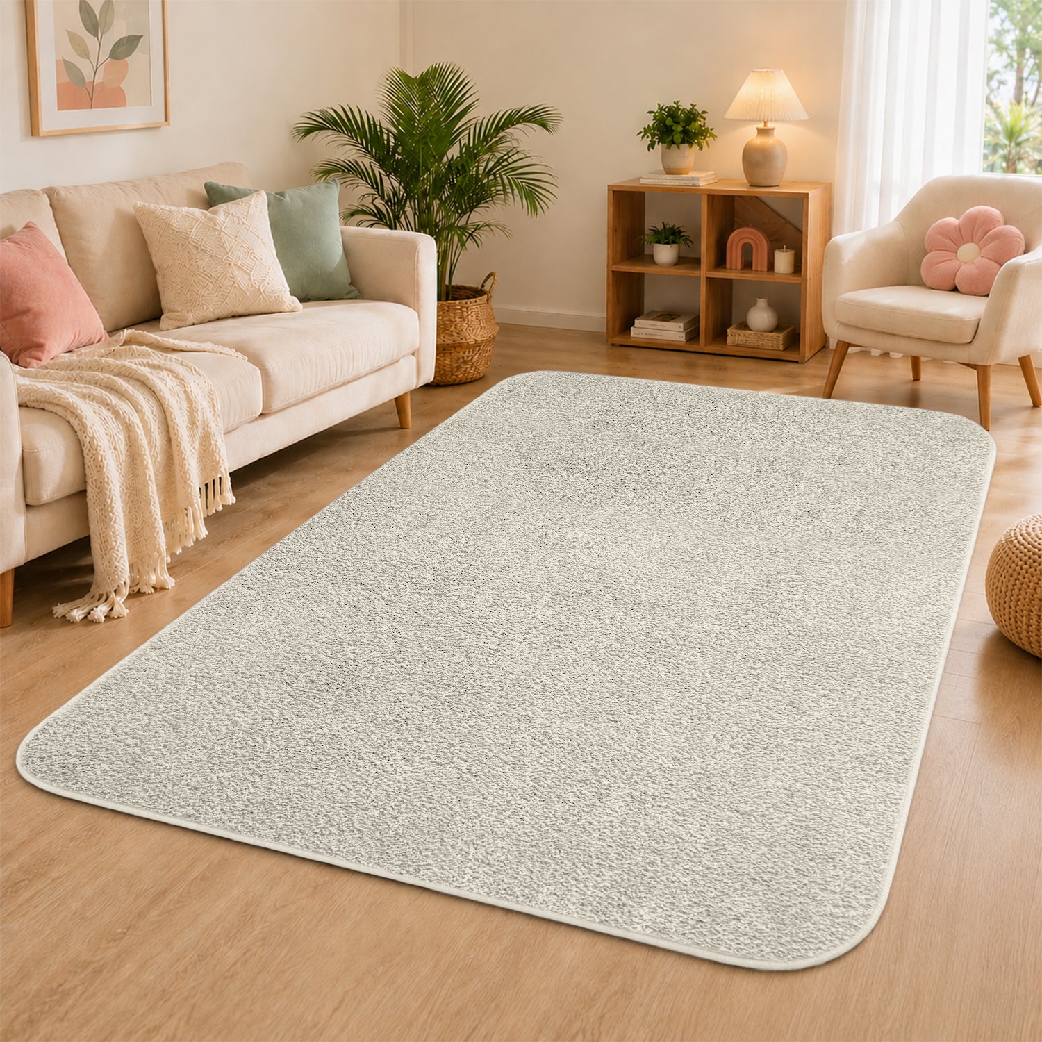 Fluffy Large Area Rug - Low Pile & Thick Pashmina Style