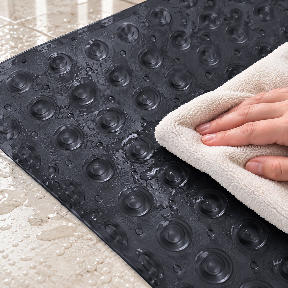 Non Slip Shower Mat for Elderly Safe, Secure & Comfortable Bathing
