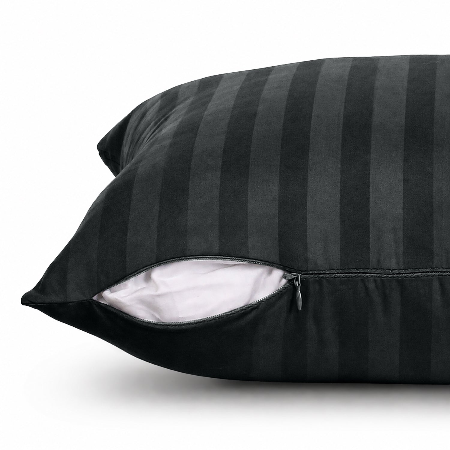 Pair of Soft Microfibre Stripe Cushion Covers for Bed & Living Room Decor