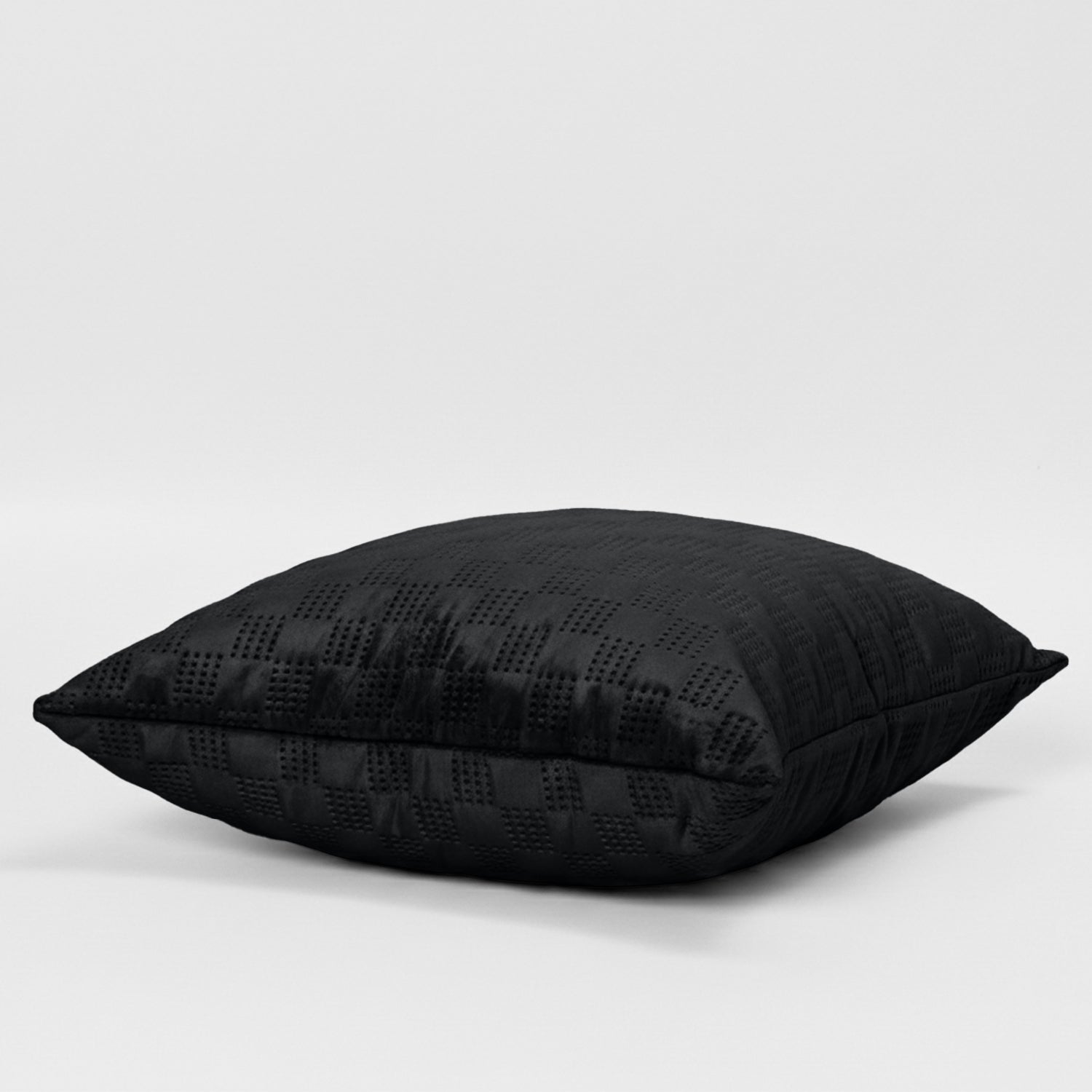 Pack Of 2 Square Velvet Cushion Cover Check Pattern