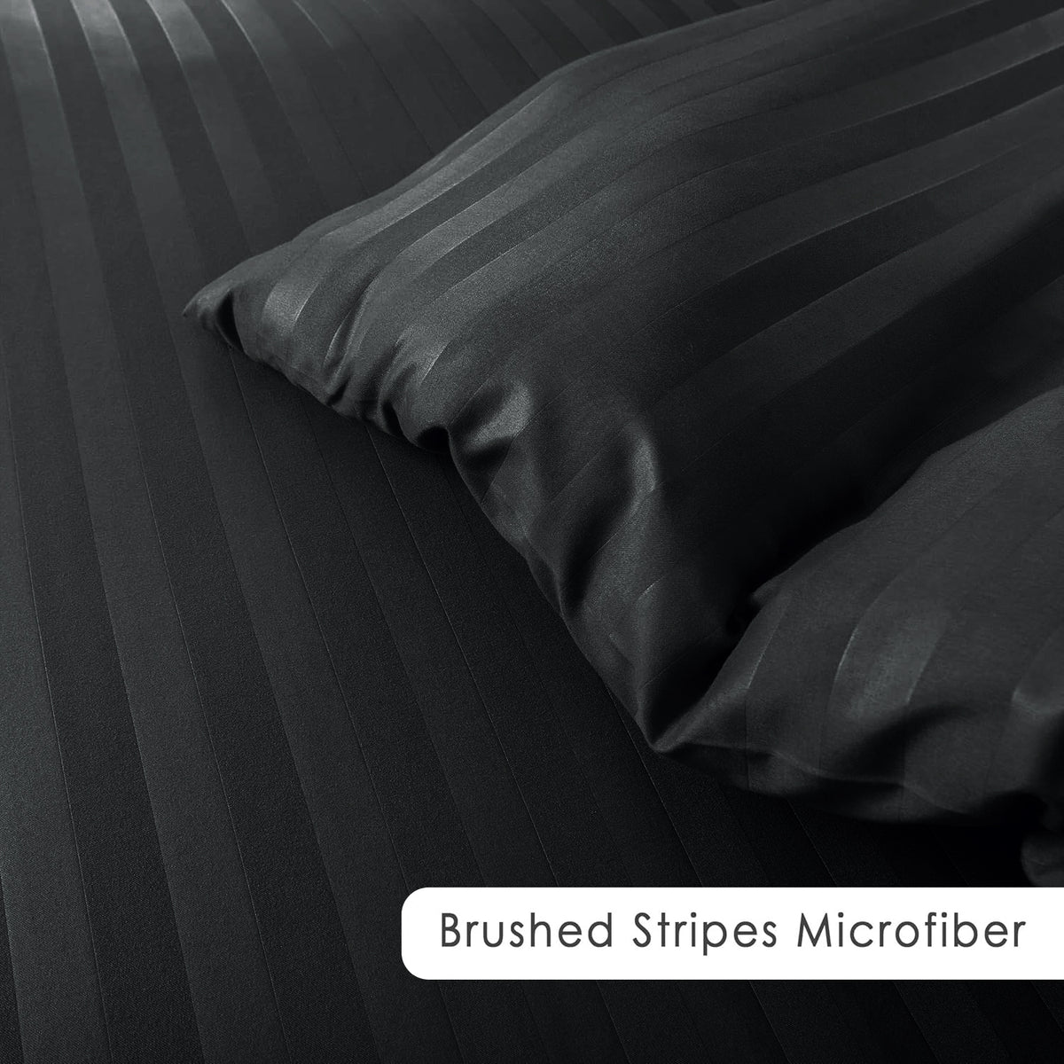 4 Piece Striped Duvet Cover Complete Bedding Set