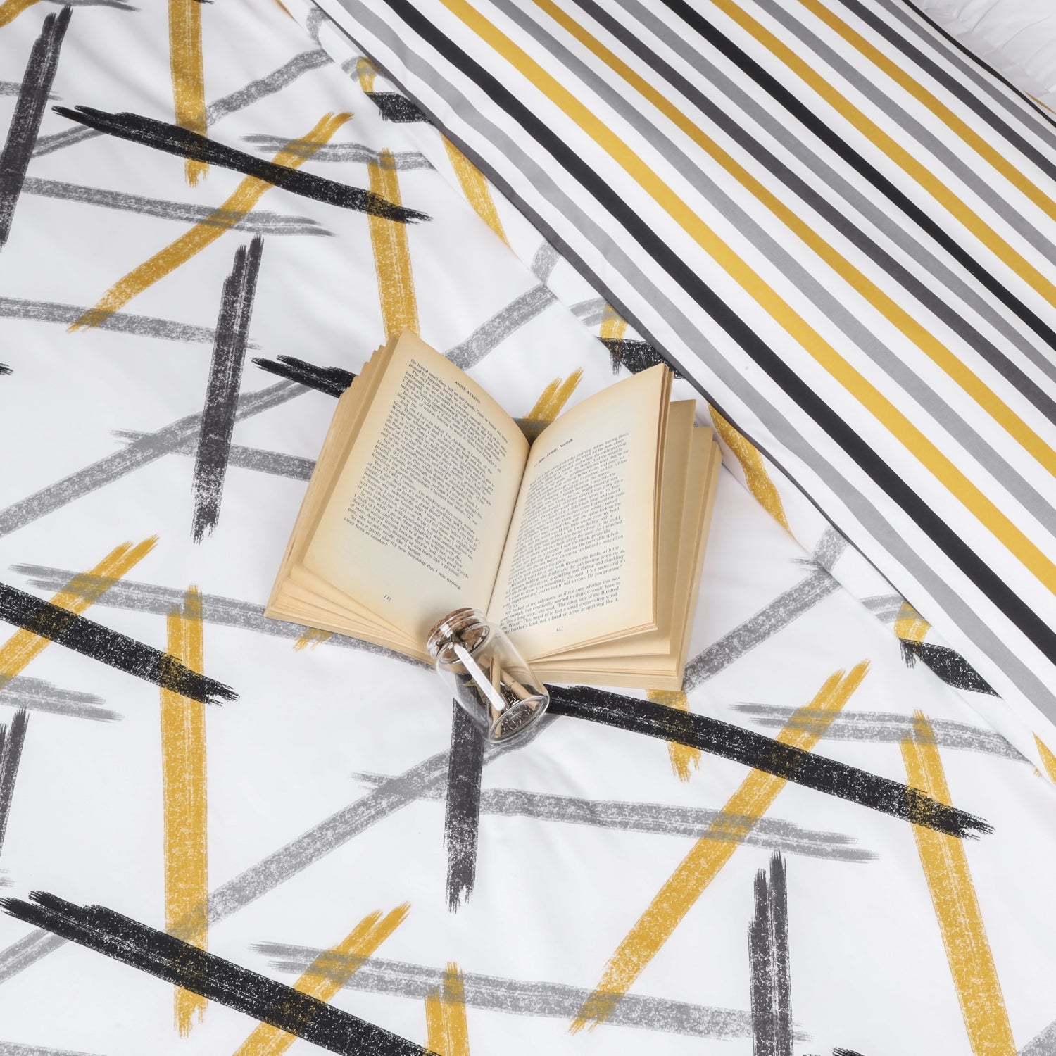 Ochre Stripe Duvet Cover Set