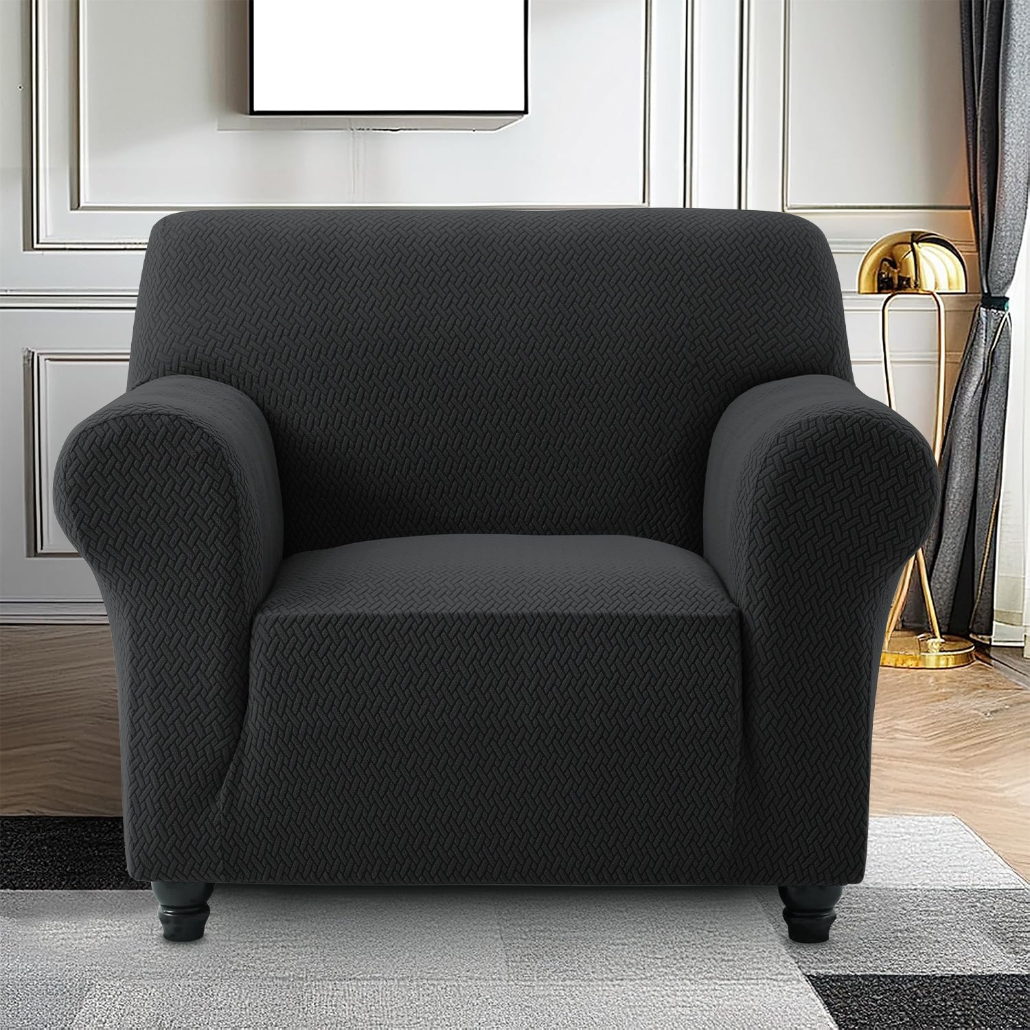 black 1 seater sofa cover