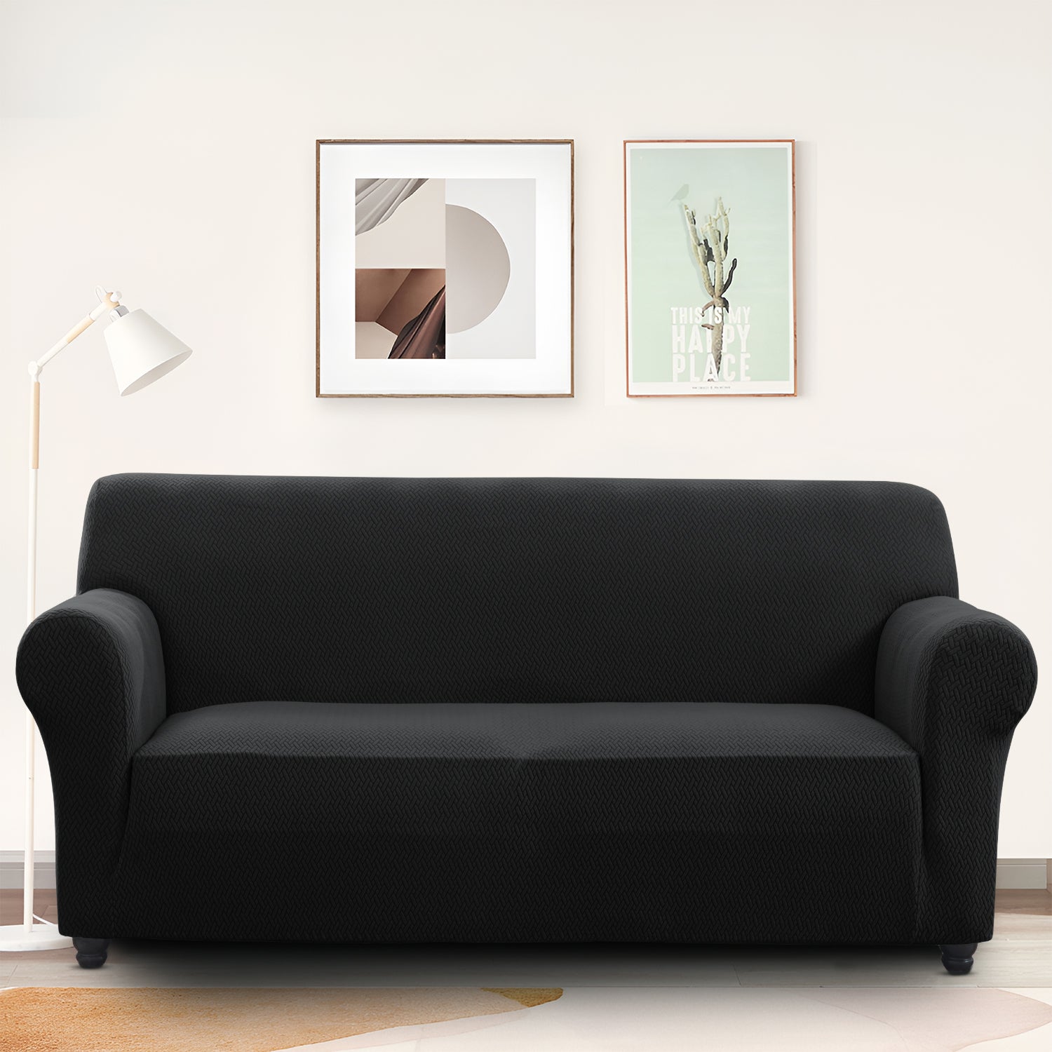 Black 3 Seater Sofa Cover
