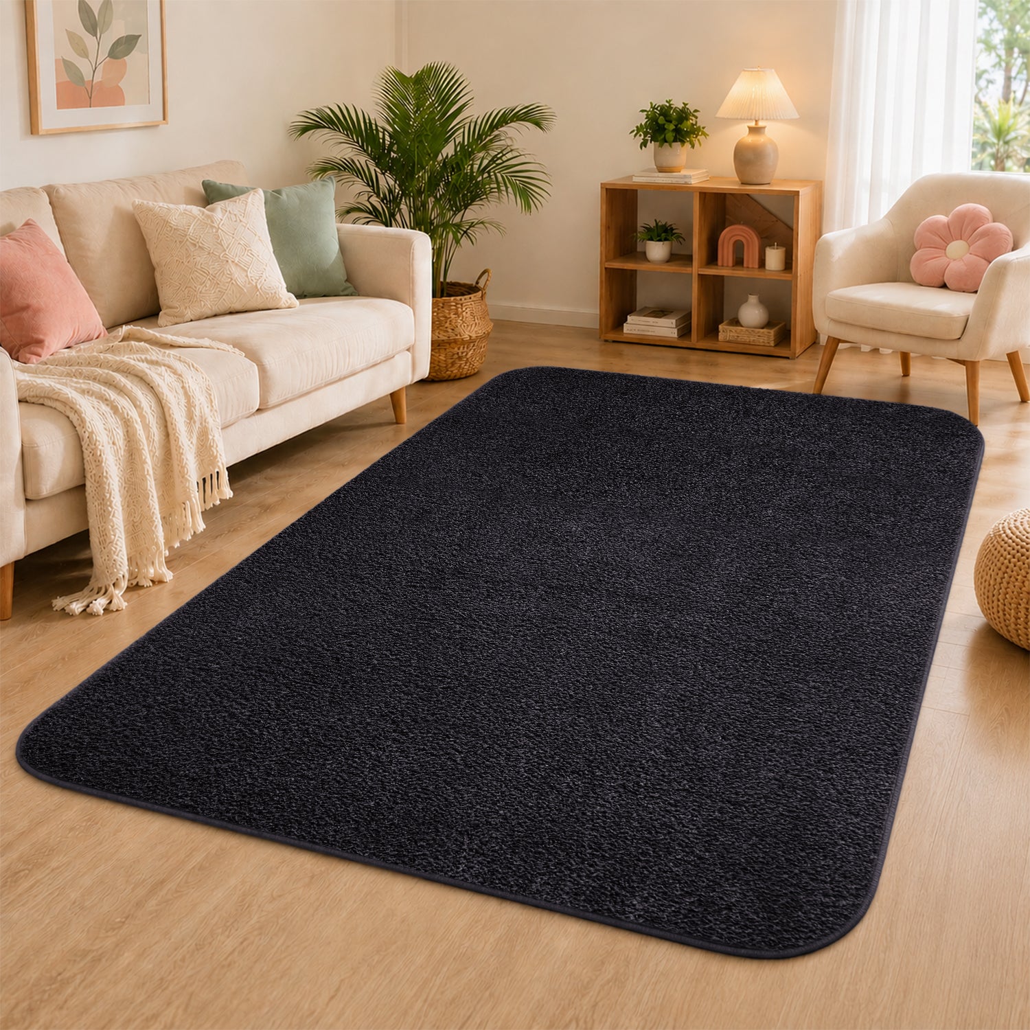 Fluffy Large Area Rug - Low Pile & Thick Pashmina Style