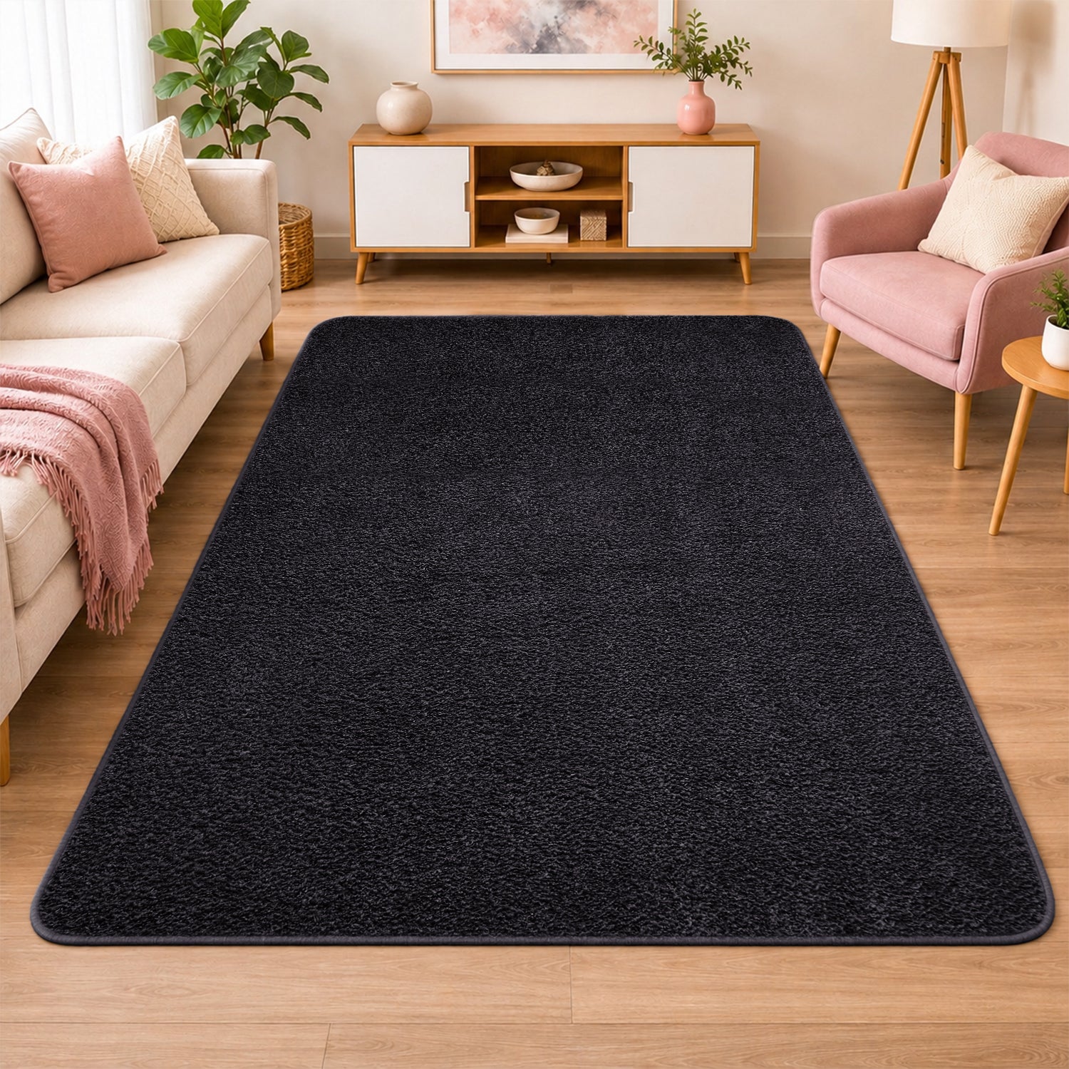 Fluffy Large Area Rug - Low Pile & Thick Pashmina Style