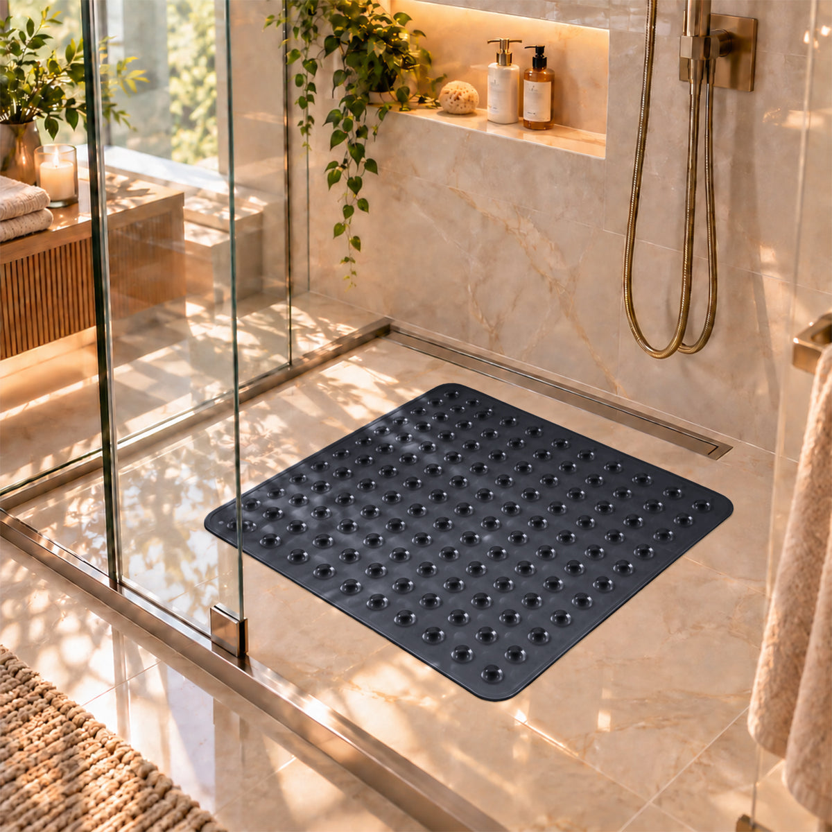 Non Slip Shower Mat for Elderly Safe, Secure & Comfortable Bathing