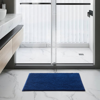 Navy Bath Mat Chenille