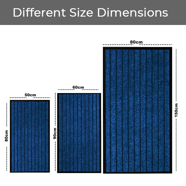 Non Slip Blue Doormat Rubber Backed PVC Mat