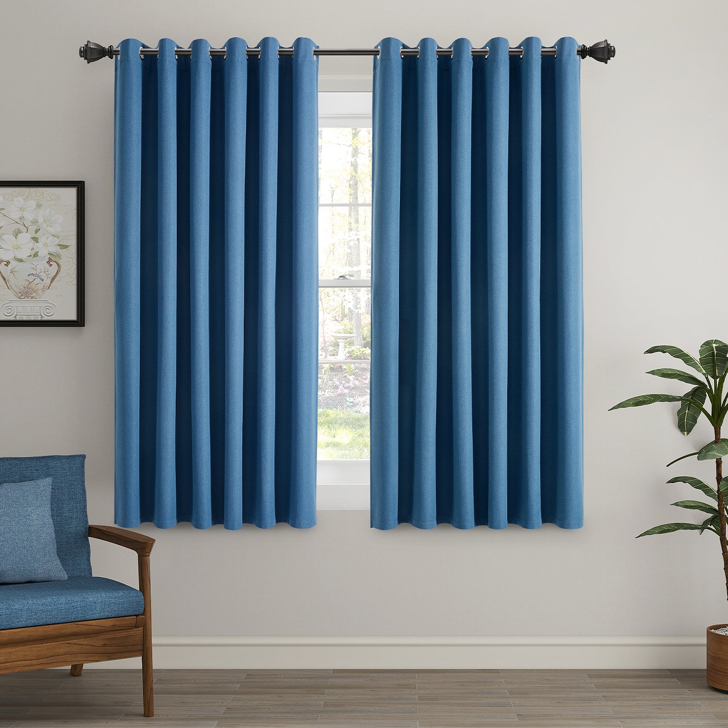 100% Blackout Linen Curtains  Luxury Thermal Eyelet Ready Made