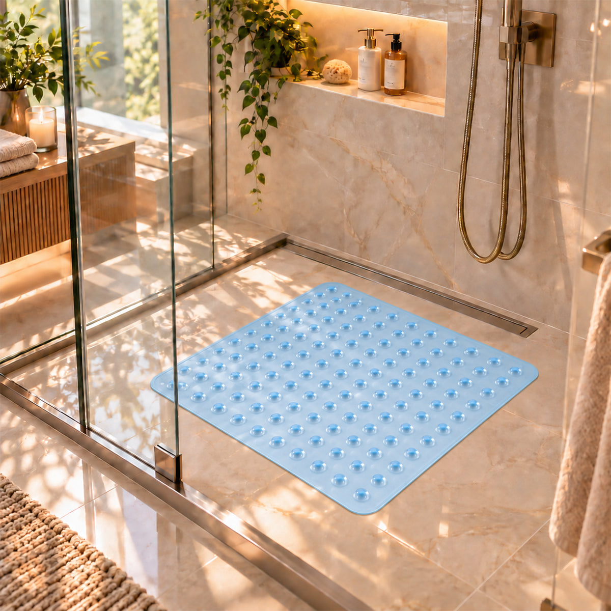 Non Slip Shower Mat for Elderly Safe, Secure & Comfortable Bathing