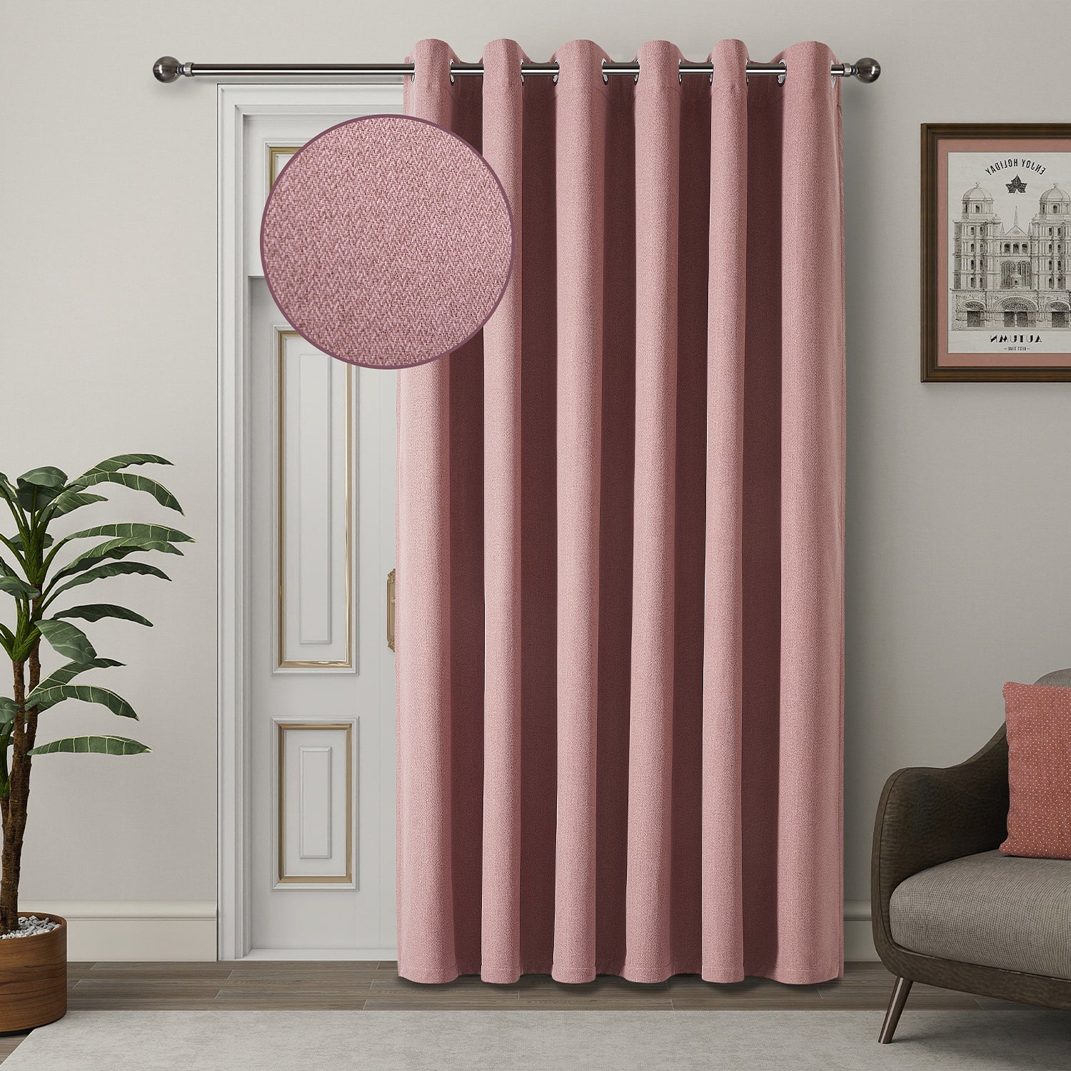 100% Blackout Linen Curtains  Luxury Thermal Eyelet Ready Made