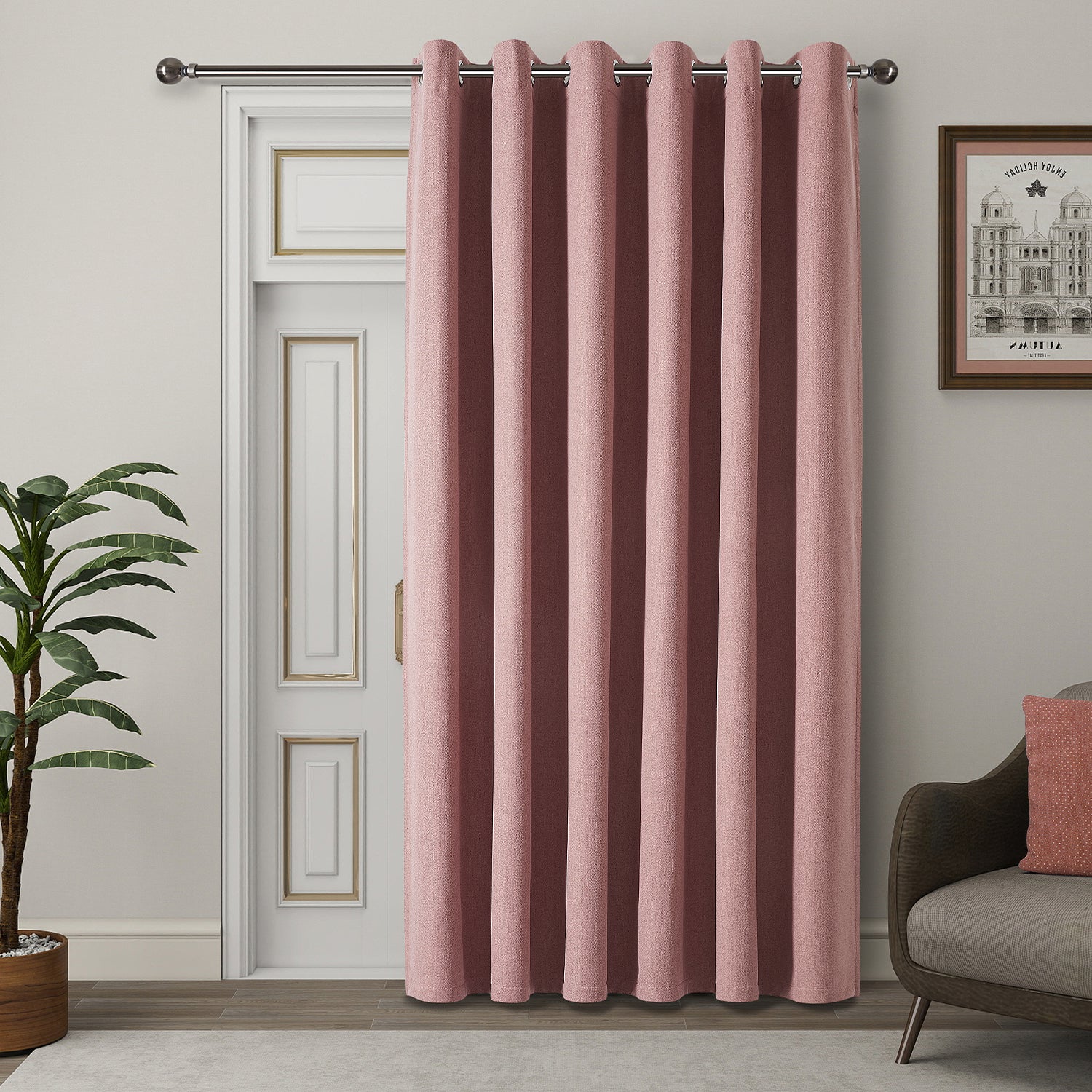 100% Blackout Linen Curtains  Luxury Thermal Eyelet Ready Made