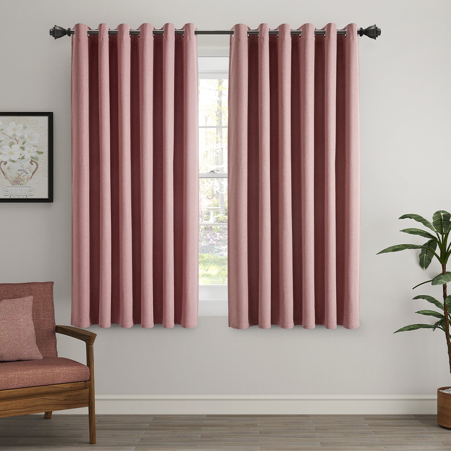 100% Blackout Linen Curtains  Luxury Thermal Eyelet Ready Made