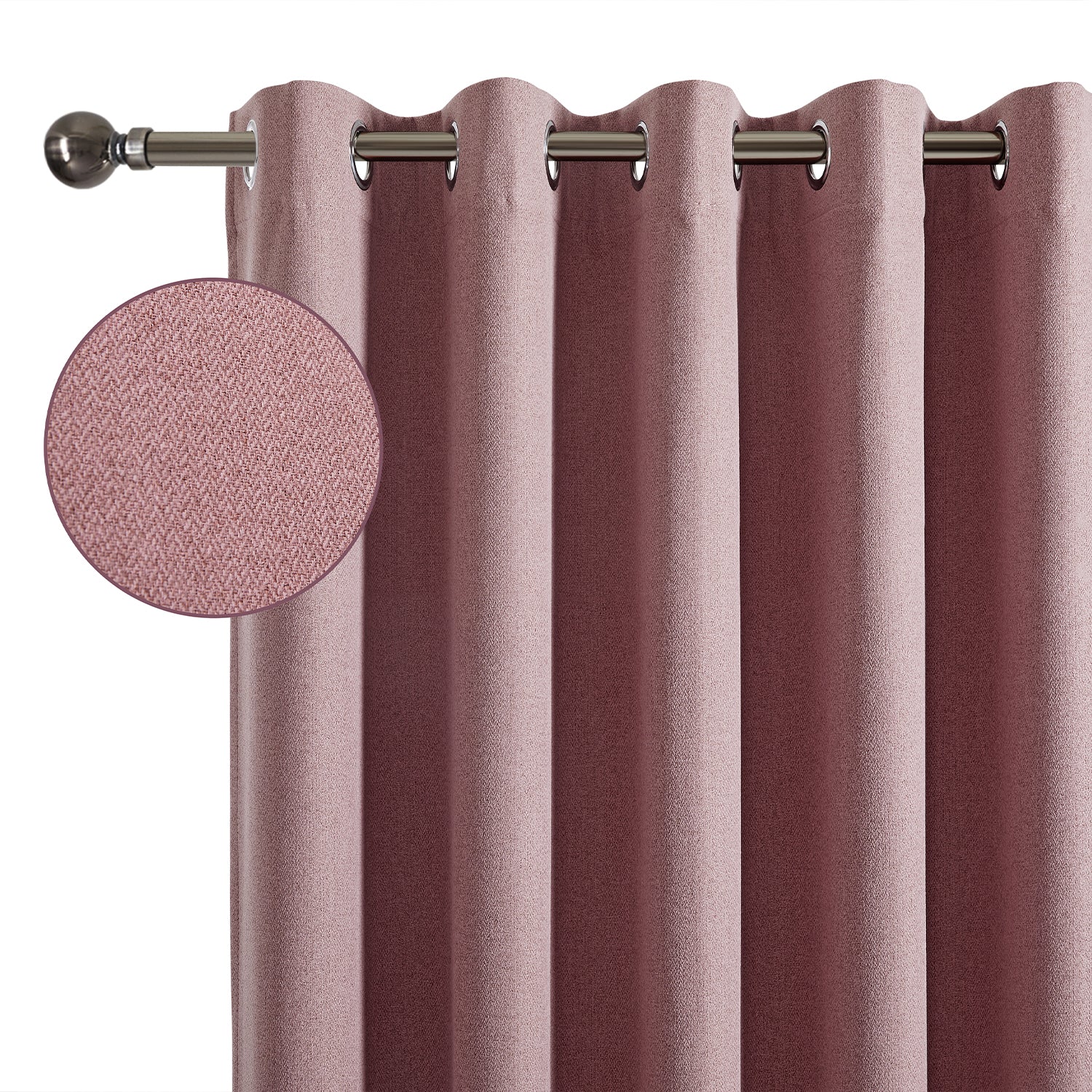 100% Blackout Linen Curtains  Luxury Thermal Eyelet Ready Made
