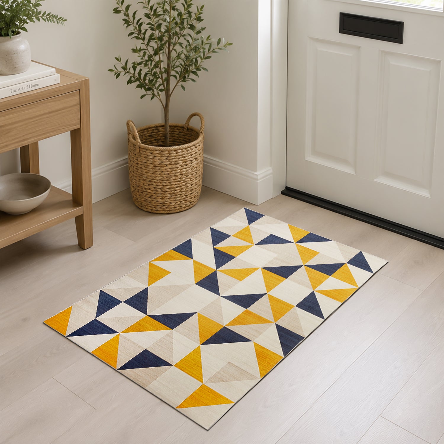 Triangle Pattern Geometric Rug for Living Room