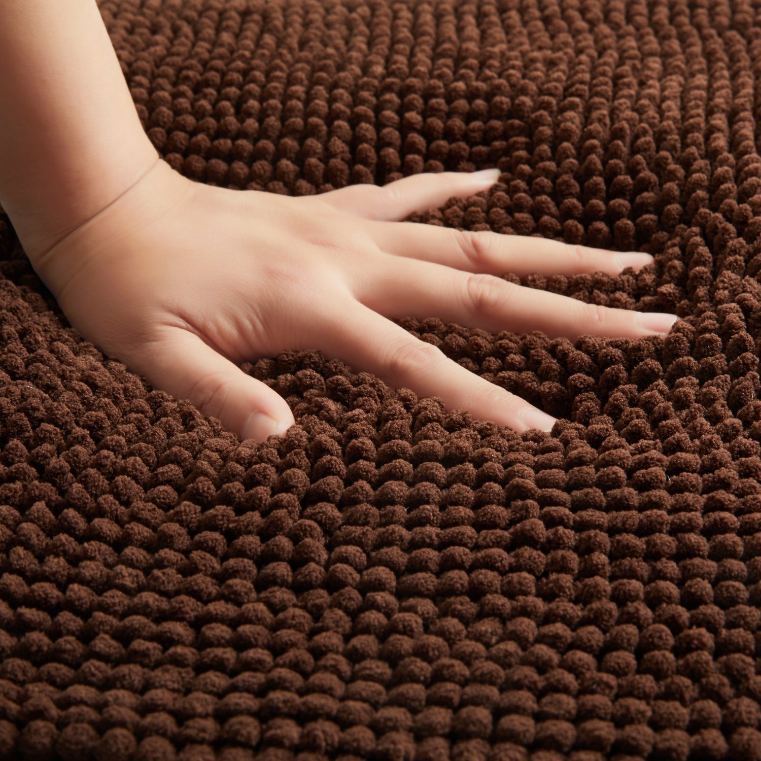 Chenille Bath Mat Brown