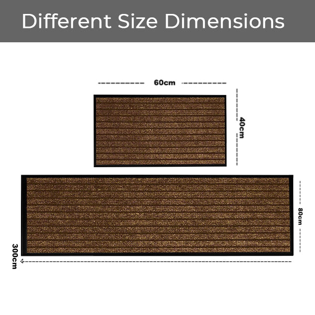 Brown Door Mat Non Slip Rubber PVC Dirt Trapper