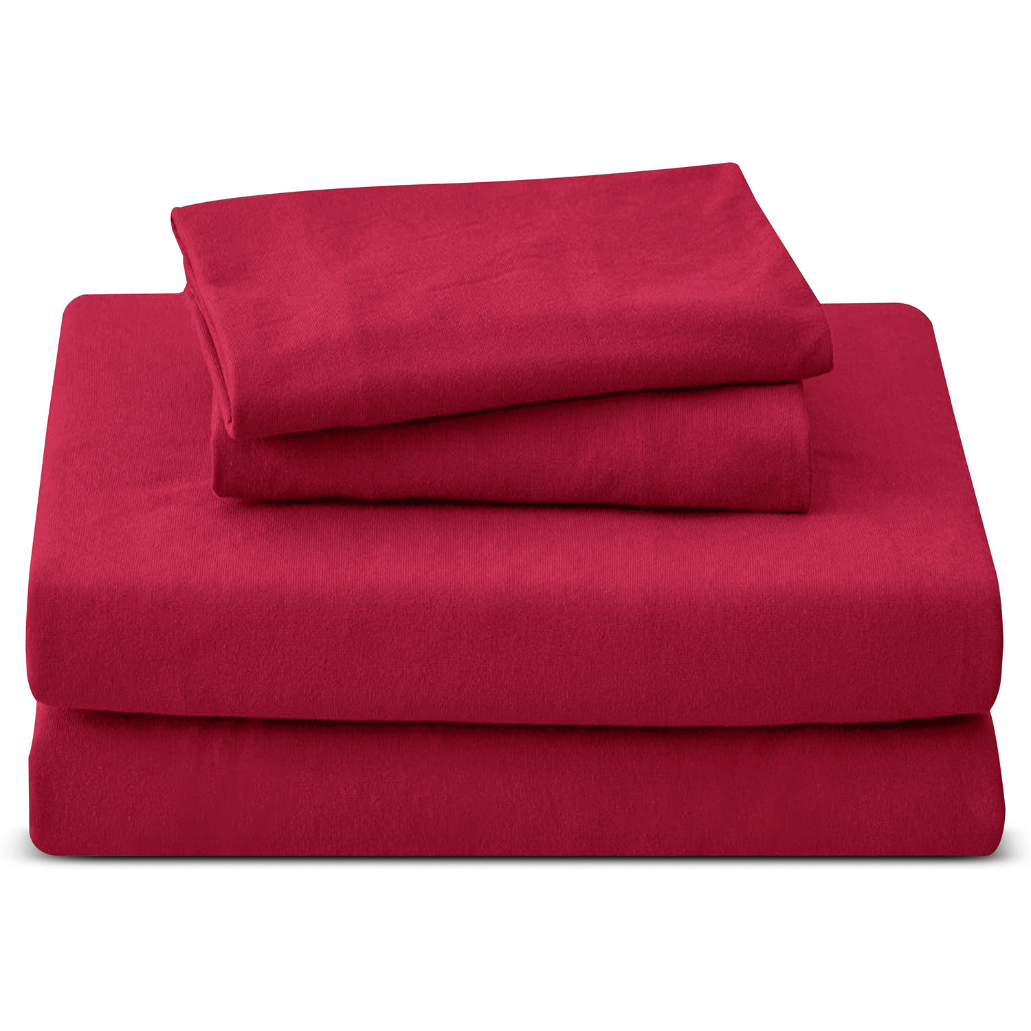 4 Piece Plain Bedding Set red