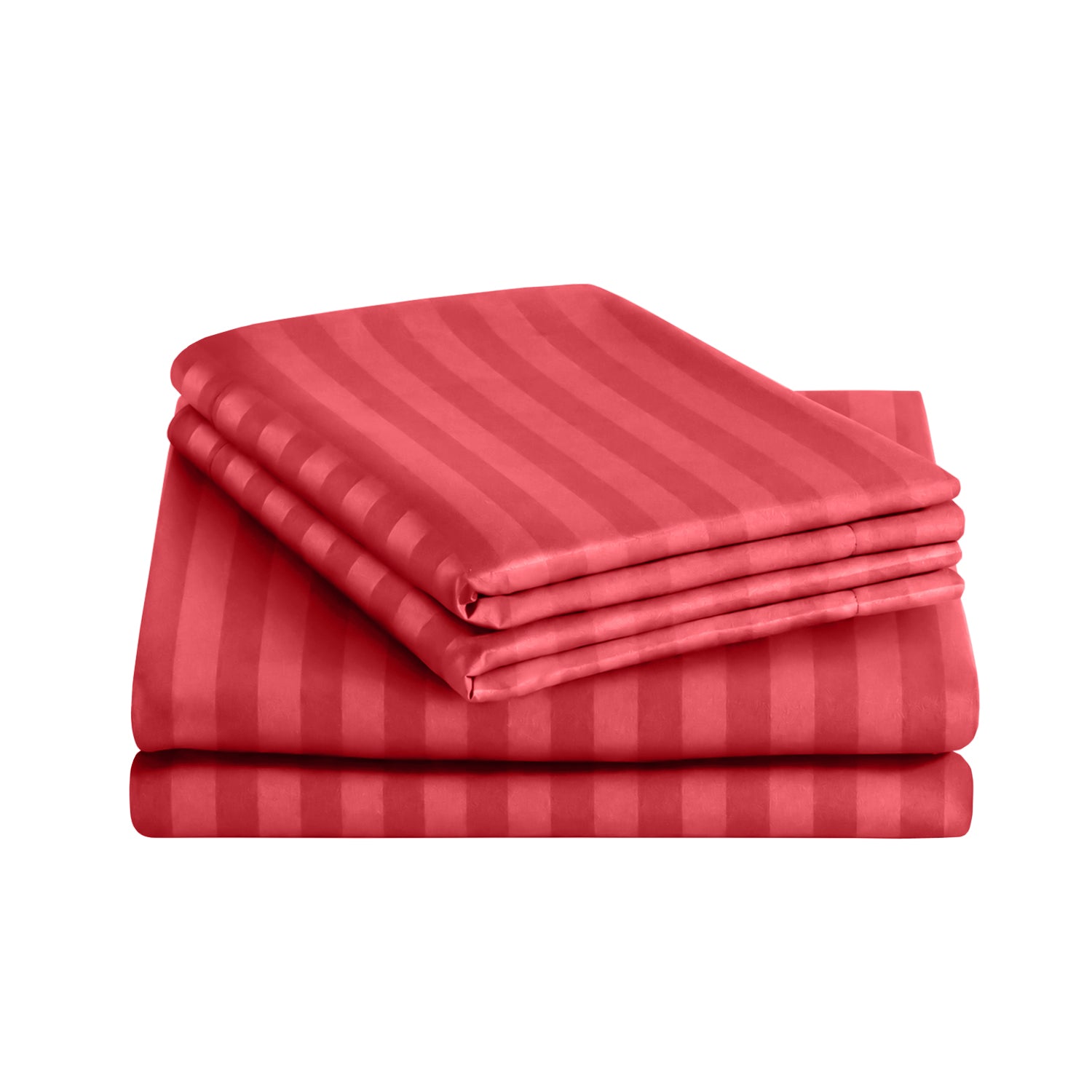 Striped Burgundy Duvet Cover Set