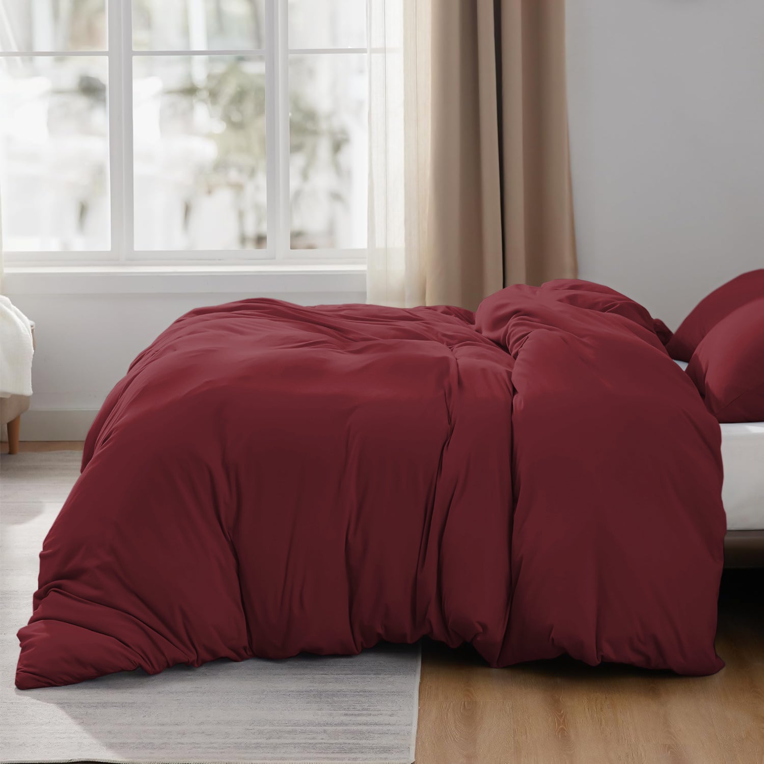 Plain Dyed Red Duvet Cover Set