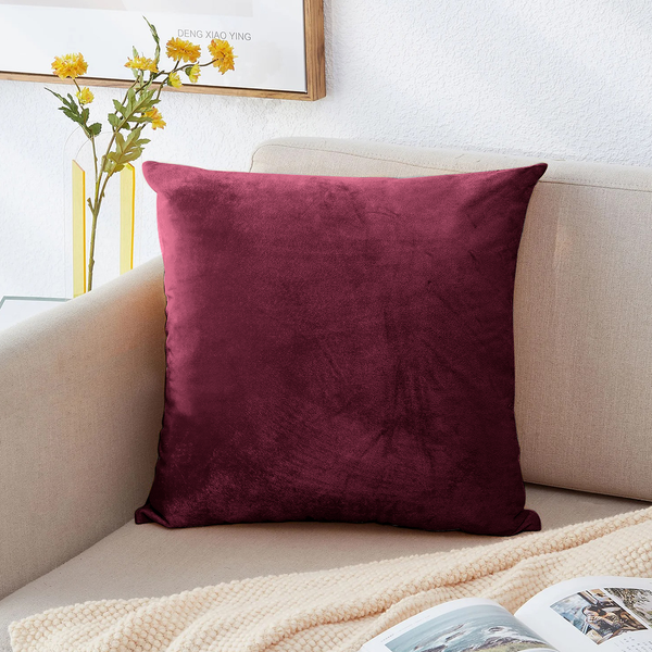 Velvet Burgundy Cushions Cover